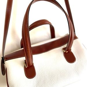 Bally Hand bag~ white and brown leather~